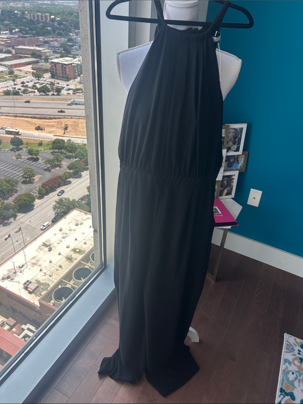 Mango Black Sleeveless Halter Jumpsuit